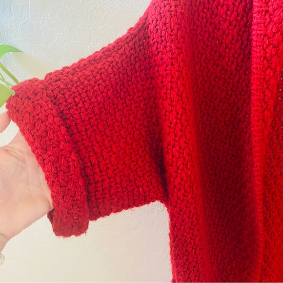 Shein Red Chunky Sweater Cardigan - Picture 6 of 6